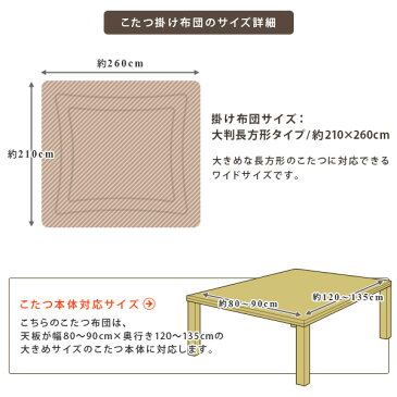 こたつ掛け布団 大判長方形 210×260cm やわらかボア 刺繍入り キルト こたつ布団 こたつふとん 炬燵布団 マイクロファイバー 洗える こたつ薄掛け布団 掛布団 掛けふとん 掛けぶとん 特大 あったかこたつ布団 【送料無料】