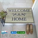 玄関マット 50×75cm 屋外 室内 屋内 洗える 滑り止め 薄型 wash+dry(ウォッシュアンドドライ) Welcome Home ドアマット 泥除け エントランスマット 【送料無料】 1