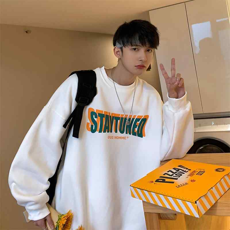 スウェット メンズ ラウンドネック フードなし ゆったり プルオーバー トップス 春秋 カジュアル 韓国 クール ストリート 普段使い 軽量 綿素材・カテゴリ: スウェットシャツ・スタイル: 韓国カジュアル・主な素材: ポリエステル95%・ネックライン: クルーネック・袖丈: 長袖・柄: 卡通プリント・版型: ・厚み: 加絨・カラー展開: ホワイト.ブラック・サイズ展開: M.L.XL.2XL.3XL.4XL.5XL・対象性別: メンズ・対象年齢: ・成人