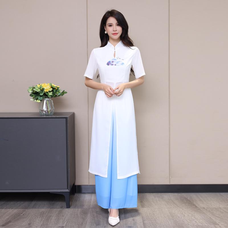 作業服 レディース 春夏 美容院 マッサージ店 耳かき店 技師用 セット 軽量 通気性 綿混 紡績 快適 フィット ブラウス パンツ 組み合わせ