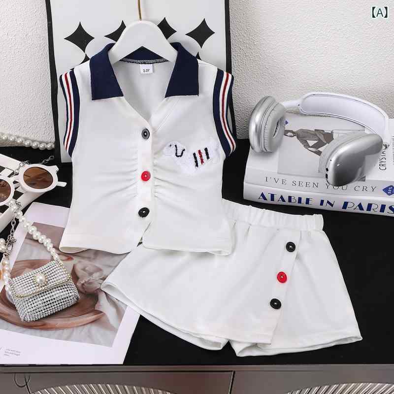 子供服 女の子 セットアップ 上下セット 二点セット 半袖 ホワイトカットソーショートパンツキッズジュニア猫柄アニマルプリントクルーネック丸首動きやすい部屋着お出かけ通学カジュアルシンプルかわいいナチュラルベーシックスタンダード