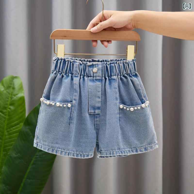 デニムショートパンツ キッズ 女の子 ショート丈 子供服 短パン ボトムスジュニアシンプルベーシック定番カジュアルナチュラルスタンダード