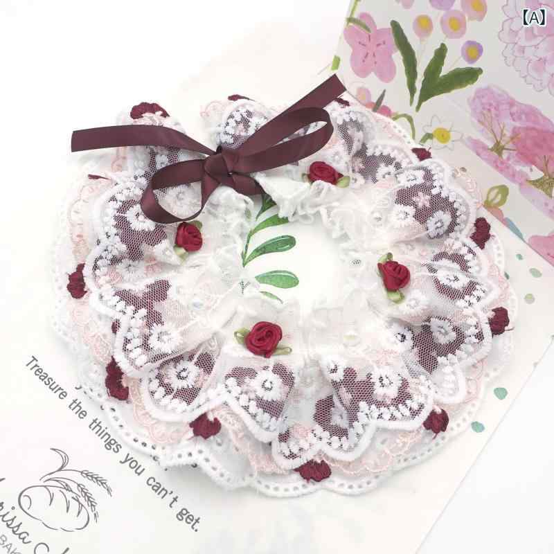 ペット用スタイ 犬 猫 首輪 アクセサリー 鈴付き 立体バラ飾りチョーカードッグウェアキャットウェア小型犬中型犬大型犬華やか赤いバラモチーフペット用品蝶ネクタイおめかしグッズカジュアルベーシックシンプルスタンダードナチュラル