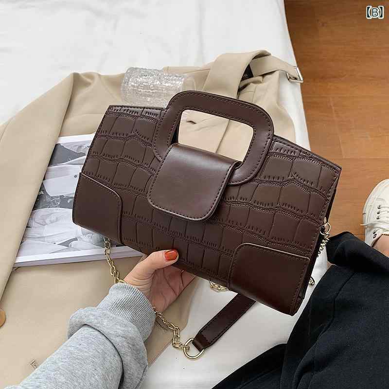 ショルダーバッグ レディース 斜めがけ 軽量 2way チェーンバッグ クロコ型押し ス...