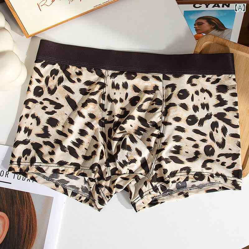 Men'S Underwear - ボクサーパンツ メンズ インナー 通気性 ボクサーブリーフ レオパード柄 豹柄 ストレッチ 薄手 スポーツ 吸汗速乾 伸縮性 立体裁断 肌触り良い フィット感 動きやすい 快適履き心地 四角パンツ