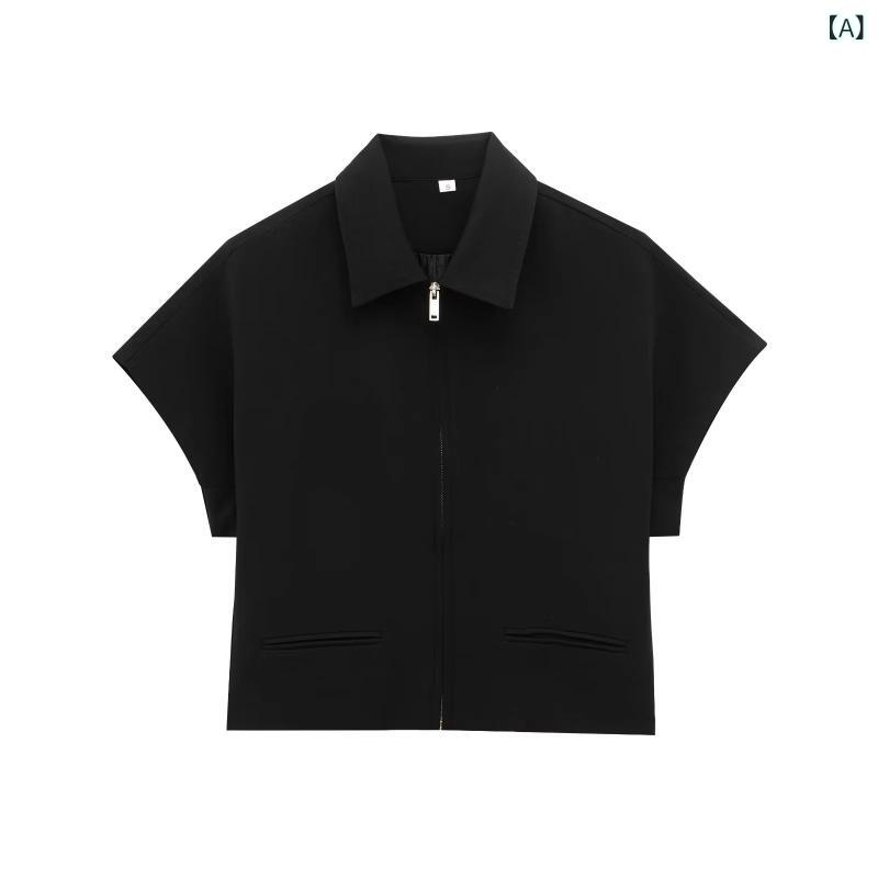 セットアップ レディース 半袖 トップス ショート丈 ジャケット ストレートパンツ 上下セット 2点セット カジュアル 無地 コットン混素材 着回し抜群 通気性 お出かけ 通勤 通学 普段着 デイリー使い