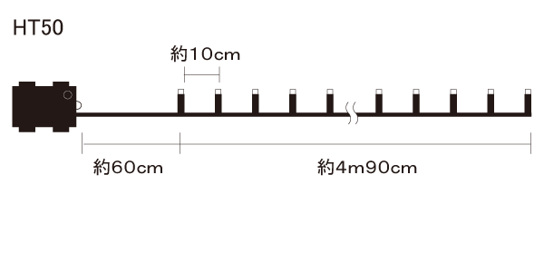 電池式LED50球白色　タイマー付　50球室内用LEDイルミネーションライト/ストレートコード/白色/点灯　点滅/グリーンコード/10-18-39