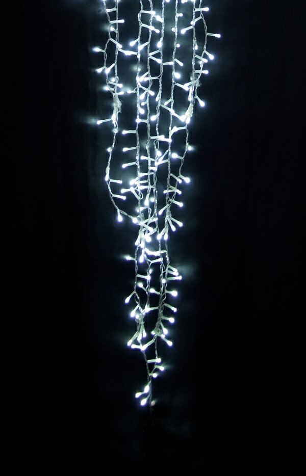 216球白色　無点滅防雨　アイスつららLEDライト　LEDイルミネーションライト/ホワイト色/シルバーコード/（クロスライセンス）