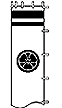 【節句幟用家紋入】一種の家紋染色　（幟サイズ1.8m用）