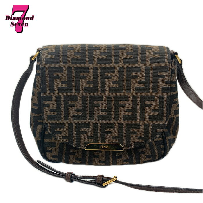 【中古】【美品】FENDI フェンディ ズッカ ショルダーバッグ ブラウン メンズ レディース ユニセックス ブランド *k932*