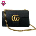 【中古】【美品】GUCCI グッチ GGマーモント レザー チェーンショルダーバッグ ブラック ゴールド 779792 レディース *k932*(4)