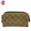 【中古】【未使用】GUCCI グッチ GGキャンバス コスメポーチ 29596 ベージュ レディース *k932*