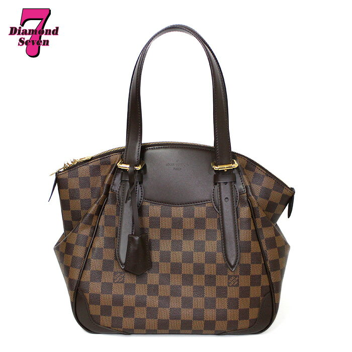 【中古】【美品】Louis Vuitton ルイヴィトン ヴェローナMM ダミエ エベヌ ブラウン レディース トートバッグ N41118 ダブルファスナー *k932*