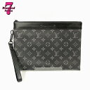【中古】 LOUIS VUITTON ルイヴィトン M81569/RFID ポシェットトゥゴー モノグラム エクリプス セカンドバッグ 黒 メンズ *k932*