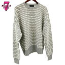 【中古】【美品】DIESEL ディーゼル クルーネック ニット セーター グレー ホワイト トップス メンズ *k932*(4)