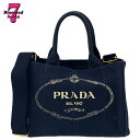 【中古】 PRADA プラダ カナパ 2Way バッグ トートバッグ ハンドバッグ ショルダーバッグ キャンバス ネイビー レディース 1BG439 *k932...