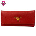 【中古】【美品】PRADA プラダ サフィアーノ キーケース 鍵 ホルダー 小物 ロゴ 赤 レディース *k932*
