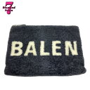送料無料【中古】美品 BALENCIAGA バレンシアガ シアリング クラッチバッグ ムートン ボア ダークグレー アイボリー ブラック ホワイト ポーチ セカ...