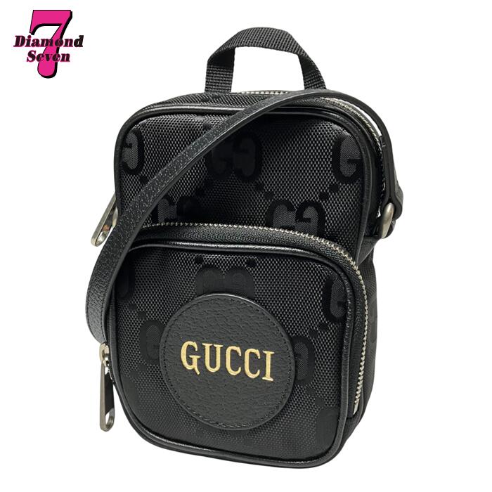 グッチ ナイロン バッグ（レディース） 送料無料【未使用】GUCCI グッチ オフザグリッド ミニショルダーバッグ GG ロゴ ブラック クロスボディ コンパクト ナイロン レザー レディース メンズ プレゼント ブランド 643882