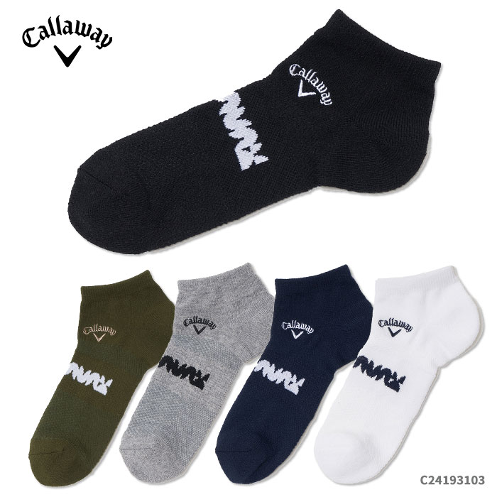 Callaway 【キャロウェイ アパレル】 c24193103 メッシュアンクルソックス（MENS) メンズ 【2024年モデル】 ゴルフ ウェア おしゃれ シンプル 靴下 キャロウェイ 【ネコポス便】