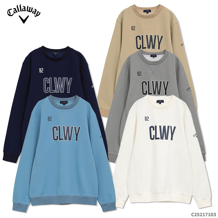 Callaway 【キャロウェイ アパレル】 C25217103 カノコ ダブル ニット クルーネック スウェット (MENS)..