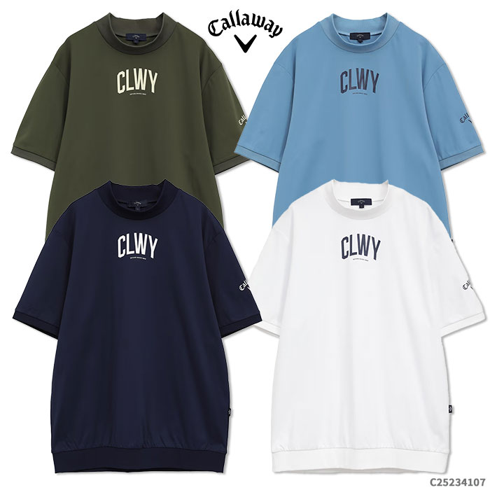 樂天商城 - Callaway 【キャロウェイ アパレル】 C25234107 スムース 半袖 モックネックシャツ (MENS) メンズ 【2025年モデル】 ゴルフ ウェア おしゃれ キャロウェイロゴ シンプル