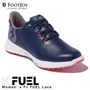 FOOTJOY フューエル レース レディース ゴルフ シューズ 92374 エナジー、ミナギル。 軽量性、フィット性、グリップ性、安定性に優れた アスレティックスパイクレスシューズ 高次元エナジーリターンがパフォーマンスを加速させる。 軽量性、快適性、グリップ性、安定性に優れ、アスレティックデザインが新しい。 アスレティックスパイクレスゴルフシューズ　“FJ FUEL”(フューエル)登場 ■驚異的なエナジーリターンを生み出す”STRATOLITE” 世界基準スパイクレスPRO/SLにも搭載されているクッション性、反発性に優れたSTRATO Formを、さらに軽量にしたSTRATOLITE(ストラトライト)を新開発。 軽量で、さらに高いクッショニングとエナジーリターンを得られるようになっており、様々な環境下での長時間のプレーにおいても、 従来のゴルフシューズと比類ない快適性を実現しました。 ■グリップ力に優れた新”FUELアウトソール” PGAツアーで最も着用率の高いスパイクレスゴルフシューズ“PROSL”にも採用されているインフィニティアウトソールを基に、 改良を重ねた新開発FUELアウトソールグリップを採用。非常に強いグリップ力を維持しながらも、スポーティなアウトソールに合うようにデザインされています。 ■アクティブなゴルフを支えるフィット感 アッパーには軽さと、まるで天然皮革のような柔らかさを持ち合わせる新アッパー素材 “防水ソフトスムース人工皮革” を採用。 また足にやさしくフィットするフルソックライナー構造と、FJ独自のヒールマウントBOARシステムにより、履いた瞬間に、 足と一体になるようなフィット感を提供します。また、ラストも1から見直しました。つま先部はやや余裕を持たせ、 前足部と甲はフィット感を高め、かかと部はやや細めホールド性を高めフレックスラストテクノロジーを採用。 高いフィット性と快適性を維持しながら、ゴルフパフォーマンスを高める保証するをアスレチックなデザインを実現しています。 ■抜群の安定感のパワースタビライザー 歩行・スイング時の足元の安定と捻じれを制御するため、アウトソール中足部に耐久性・耐摩耗性に優れたX型TPU素材からなる スタビリティブリッジを搭載した新開発「パワースタビライザーアウトソール」を採用。ブレを抑制し、優れた安定性を提供します。 [素材]防水人工皮革 [ウィズ]W(3E相当) ※お取り寄せになります。 メーカーの在庫状況により、納品までお時間をいただく場合がございます。