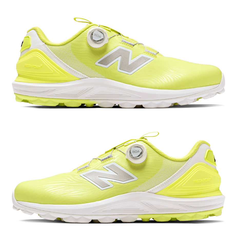 ヤトゴルフ 東大阪楽天市場店の【営業日即日発送】 New Balance ニューバランス ゴルフシューズ メンズ Fresh Foam X 2500 v5 SL Boa UG2500BE 【 2026年モデル 】 イエロー 2E スパイクレス ボア ダイヤル式｜アングル2