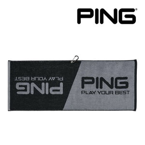 ピン 【PING】 今治タオル TOWEL (IMABARI) ブラック/グレー AC-U2208 36491-01 Black/Grey コンペ 景品 商品 ロゴ入り 練習 ゴルフ練習 練習用 スポーツタオル 今治 ゴルフ