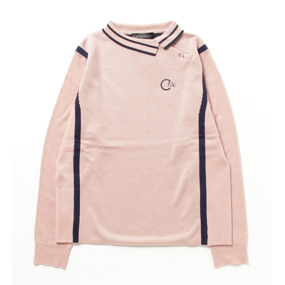 【最短営業日発送】 セシルマクビー グリーン ライン ニット モックネック CGF2311KN ピンク トップス 長袖シャツ セットアップ 秋冬 レディース ゴルフウェア 女性用 かわいい CECIL McBEE green 12時迄のご注文で 即日 当日 発送 あす楽