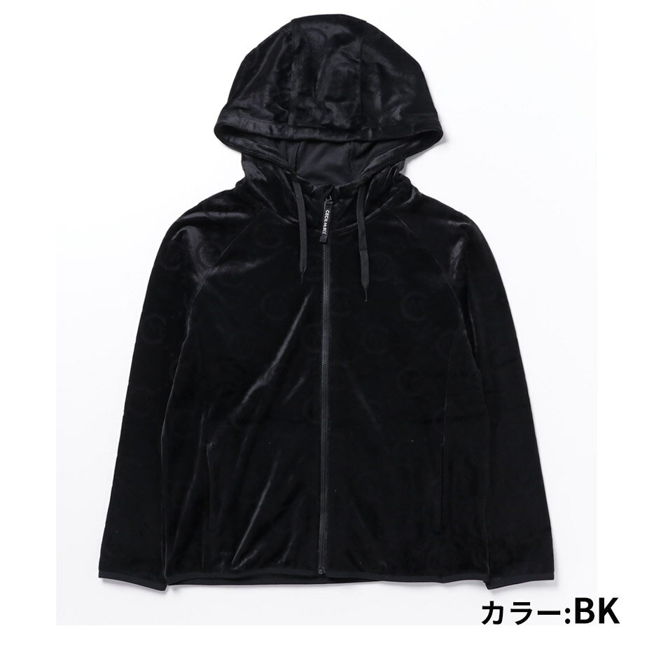 【最短営業日発送】 セシルマクビー グリーン ベロアフーディー CGF2319HD トップス ブルゾン 長袖パーカー フード 上着 セットアップ 秋冬 レディース ゴルフウェア 女性用 かわいい CECIL McBEE green 12時迄のご注文で 即日 当日 発送 あす楽