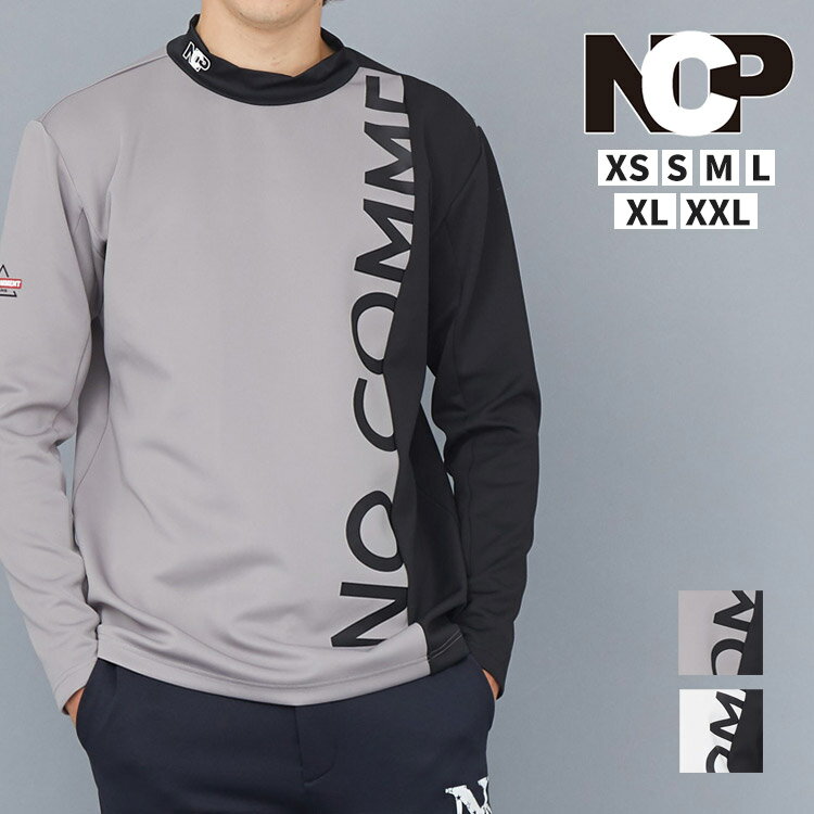 NO COMMENT PARIS (ノーコメントパリ) NC スポーツ モックネック シャツ ビッグロゴ 長袖Tシャツ NCP NC SPORTS MOCK NECK SHIRTS SHIRTS BIG LOGO Tシャツ スポーツ アウトドア おしゃれ メンズ 男性 レディース 女性 ユニセックス NCP-LTM0002