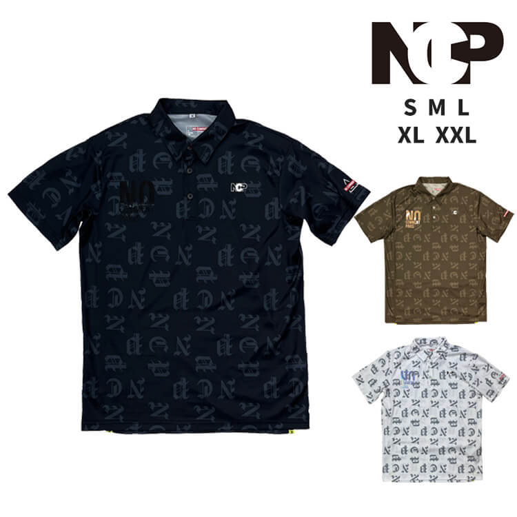 NO COMMENT PARIS (ノーコメントパリ) NC スポーツ 鹿の子 プリント ポロシャツ 半袖シャツ NCP NC SPORTS POLO SHIRT アウトドア 半袖 ポロシャツ ゴルフ おしゃれ メンズ 男性 NCP-PM0018