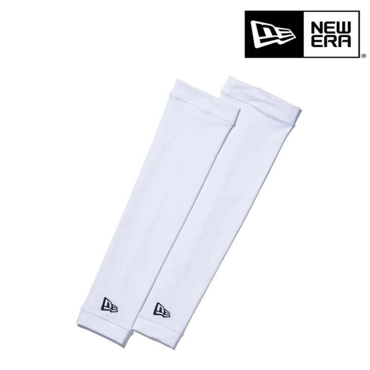 ニューエラ アームカバー フラッグロゴ ホワイト × ブラック 13549230 メンズ レディース ゴルフ NEW E..