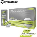 【即納可能】テーラーメイド 2025 ツアーレスポンス ストライプ ネオンイエロー ゴルフ ボール 1ダース(12球) TOUR RESPONSE STRIPE TaylorMade