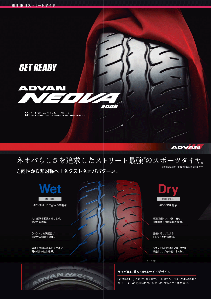 【タイヤ交換対象】YOKOHAMA ADVAN NEOVA AD09 225/45R18 95W XL 【225/45-18】 【...