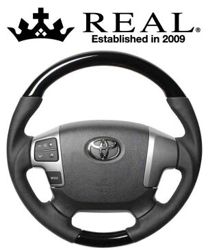 REAL STEERING オリジナルシリーズ ガングリップ純正同径 トヨタ ハイエース 4型 200系用 カラー：ピアノブラック (H204-PBW-BK)【ハンドル】レアル ステアリング