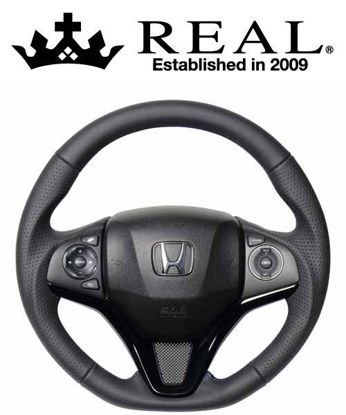 REAL STEERING オリジナルシリーズ ホンダ グレイス GM4/GM5/GM6/GM9用 カラー：オールレザー (HNA-LPB-BL)【ハンドル】【自動車パーツ】レアル ステアリング