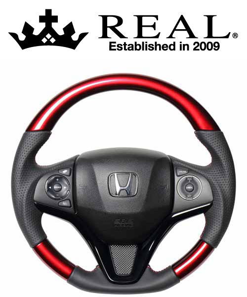 REAL STEERING オリジナルシリーズ ホンダ グレイス GM4/GM5/GM6/GM9用 カラー：パールレッド (HNA-RDW-RD)【ハンドル】【自動車パーツ】レアル ステアリング
