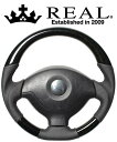 REAL STEERING オリジナルシリーズ スズキ ジムニー 5〜9型 JB23W用 カラー：ブラックウッド (JB-BKW-BK)【ハンドル】レアル ステアリング