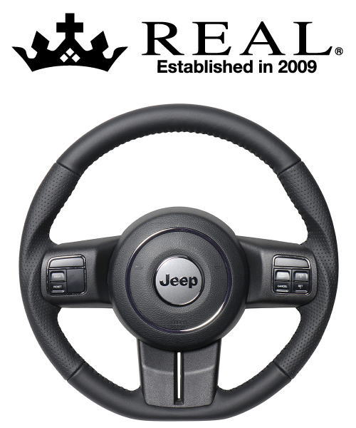 REAL STEERING オリジナルシリーズ ジープ ラングラー JK36S用 カラー：オールレザー(JPA-LPB-BK)【ハンドル】【自動車パーツ】レアル ステアリング