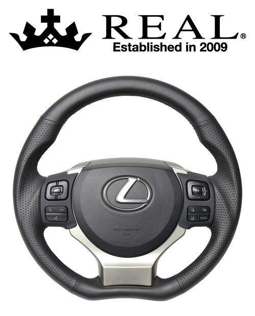 REAL STEERING オリジナルシリーズ 平行カット レクサス CT 1・2型 10系用 カラー：オールレザー(LXC-LPB-BK)【ハンドル】【自動車パーツ】レアル ステアリング