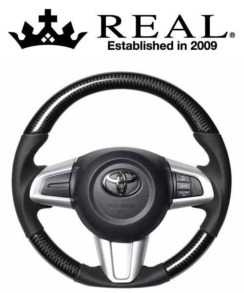 REAL STEERING オリジナルシリーズ スバル ステラ LA150F/LA160F用 カラー：ブラックカーボン (M90-BKC-BK)【ハンドル】レアル ステアリング