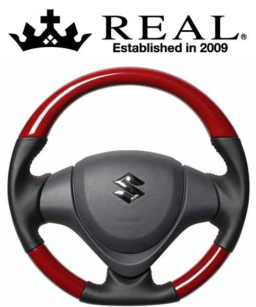 REAL STEERING オリジナルシリーズ スズキ スペーシア MK32S/MK42S用 カラー：フェニックスレッド (MR31-DRDW-DW)【ハンドル】【自動車パーツ】レアル ステアリング
