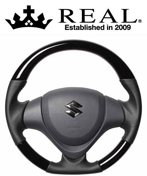 REAL STEERING オリジナルシリーズ スズキ ワゴンR スティングレー MH34S/MH44S用 カラー：ピアノブラック (MR31-PBW-BK)【ハンドル】レアル ステアリング