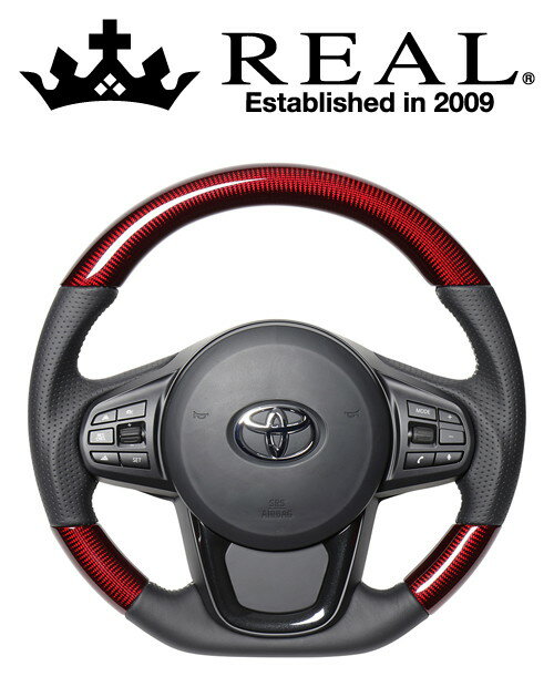 REAL STEERING プレミアムシリーズ トヨタ スープラ DB型用 カラー：レッドカーボン (TYCP-RDC-SL)【ハンドル】【自動車パーツ】レアル ステアリング