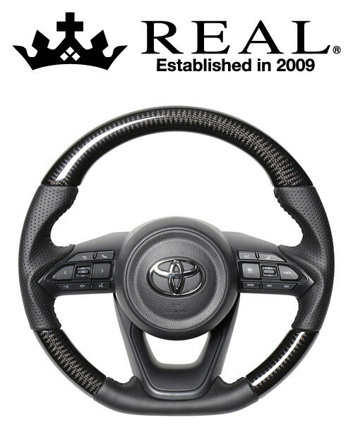 REAL STEERING オリジナルシリーズ トヨタ ヤリス 10系/210系用 カラー：ブラックカーボン (TYE-BKC-BK)【ハンドル】レアル ステアリング