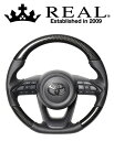 REAL STEERING オリジナルシリーズ トヨタ ヤリス 10系/210系用 カラー：ブラックカーボン (TYE-BKC-BK)【ハンドル】レアル ステアリング