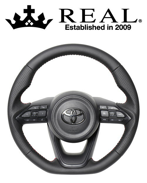 REAL STEERING オリジナルシリーズ トヨタ ヤリス 10系/210系用 カラー：オールレザー (TYE-LPB-RD)【ハンドル】【自動車パーツ】レアル ステアリング