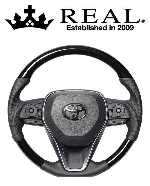 REAL STEERING プレミアムシリーズ トヨタ RAV4 PHV 50系用 カラー：38Bブラックウッド (TYFP-38BBKW)【ハンドル】【自動車パーツ】レアル ステアリング